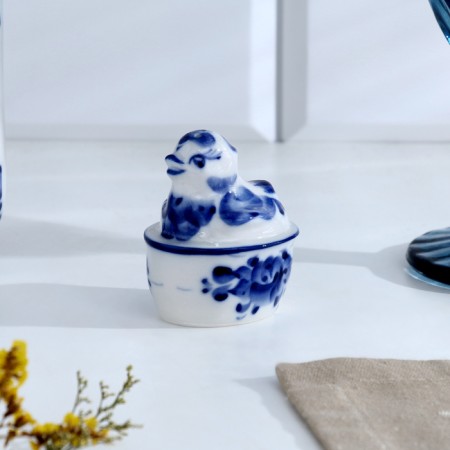 Gzhel plate plate for eggs-6