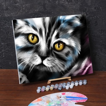 Picture on the numbers on canvas with the subframe "Kotik", 40 x 50 cm-1