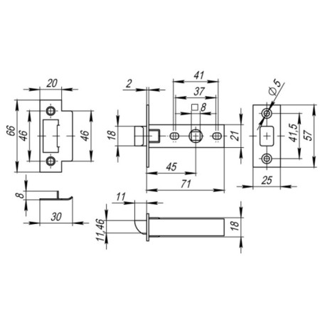 Fuel PLASTIC P12-45-25 GR latches, graphite color-1