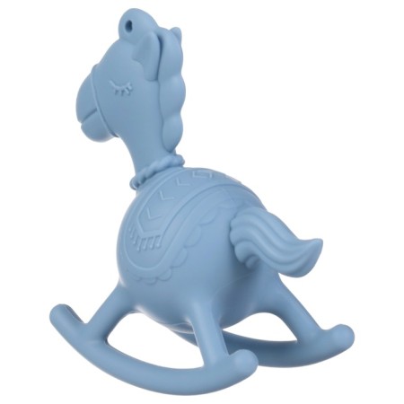 Toy - silicone cutter with a rattle "horse", blue color, crumb me-3