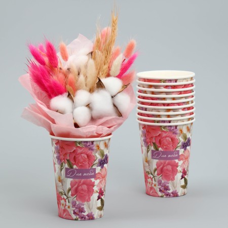 A glass for flowers "Bright flowers", 350 ml-3