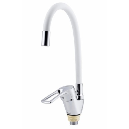 FAUZT FZS-833-W129 kitchen mixer, single-leaf, excess length 180 mm, chrome/white