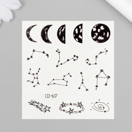 Tattoo on the body Black "Stars" 8x7.5 cm