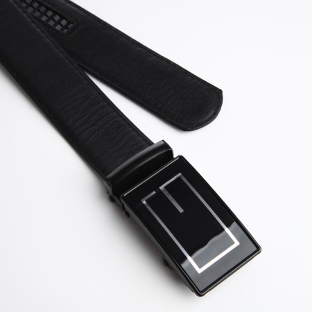 Male belt, width 3.5 cm, buckle machine, black color-1