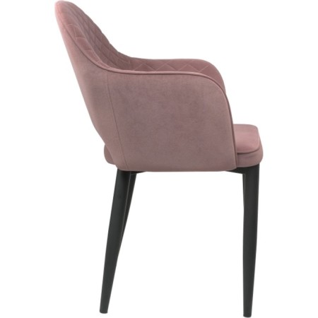 Metal frame chair Vener Metal/velor, black/pink 55x59x86 cm-3