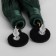 Earrings "Brushes" harmony, emerald color, l brush 8.5 cm