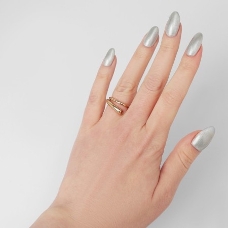 Ring "curls" two lines, color gold, 16 size-1