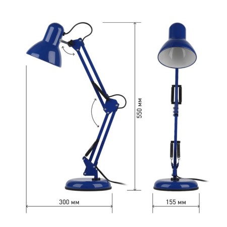 The desktop lamp N-214-E27-40W-BU E27 with the base of the blue-4
