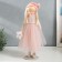 Interior doll "Baby in pink, with a flower, with long hair" 41.5x14.5x16 cm