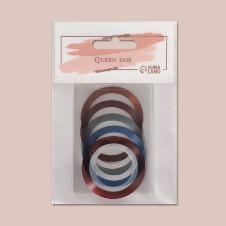 Adhesive tape for decor, 5 pcs, 1 mm, 18 m, multi -colored-3