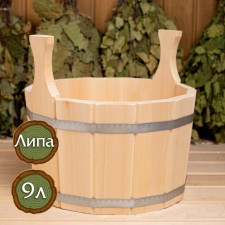 Gang made of linden, 9 l, round, stainless hoop