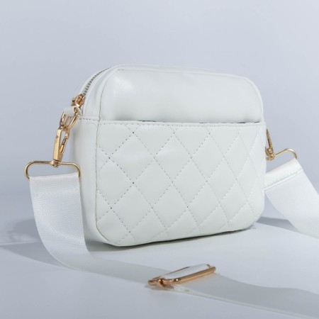 Bag Cross-Bodi with a zipper, white color-2