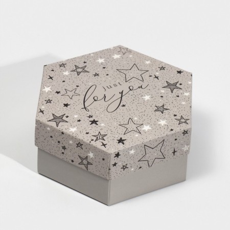 Gift folding box, packaging, “stars”, 15 x 13 x 6 cm