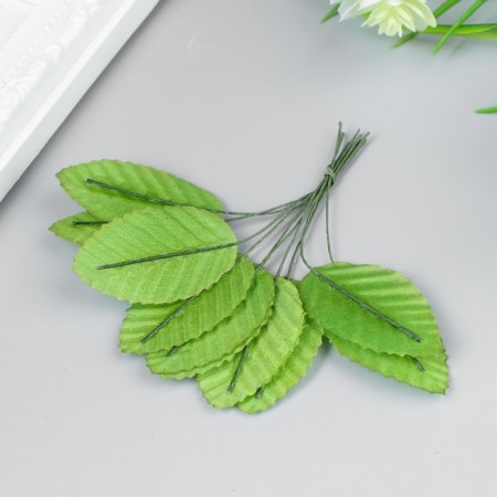 Decor for creativity "Spring leaves" (1 set = 1 bouquet) in the bouquet 10 pcs 11x3 cm-1