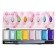 Watercolor paints, mother -of -pearl, + brush, in a plastic box, 8 colors
