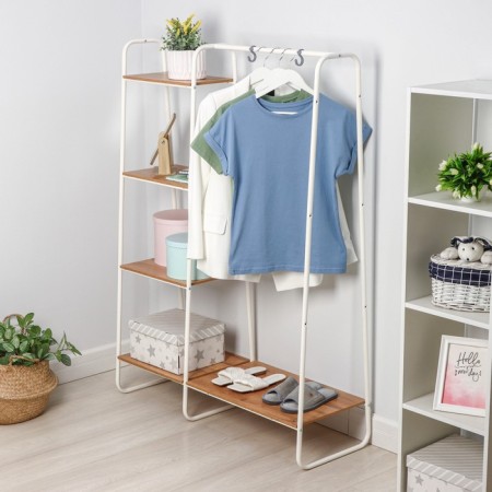 Wardrobe system with the shelves "Scandinavia 1", 110 × 38.5 × 147 cm, white color