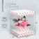 Gift box for flowers with a vase and PVC windows folding, packaging, "heart", 23 x 30 x 23 cm