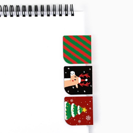 Gift New Year's Set "New Year's Miracles": a notebook on a spiral A6, 40 sheets, magnetic bookmarks 3 pcs and a plastic pen.-9