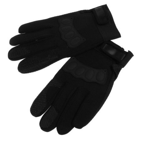 Motorcycle gloves with protective inserts, single -sized, black-3