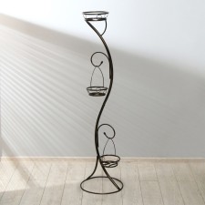 Flowers stand, floor, collapsible, 3 pots, d = 18 cm, bronze