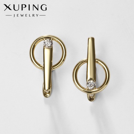 Earrings with rhinestones Xuping comet, white color in gold