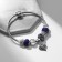 Bracelet with Mardgeri rhinestones with a suspension, heart, blue color in silver, 20 cm