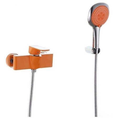 Shower mixer D&K DA1433113, single -leaf, orange/chromium-2