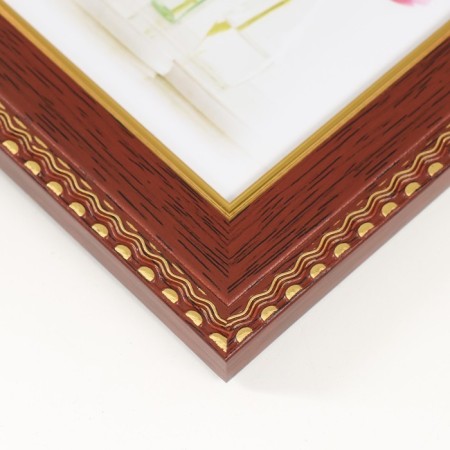 Photo frame plastic 10x15 cm "Golden waves and dots" dark tree13.5x18.5 cm-2