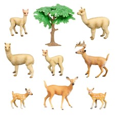 A set of figures “The World of Wild Animals: the Alpak family and the deer family”, 9 figures