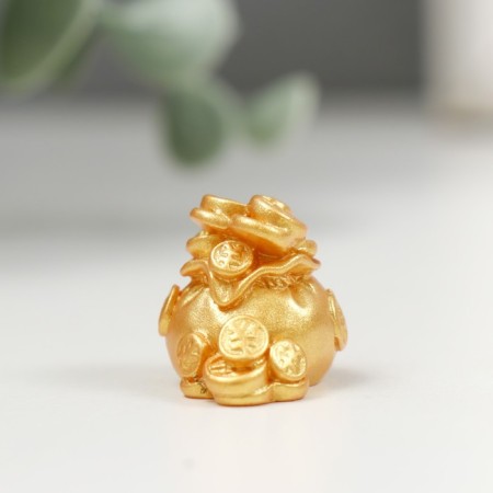 Souvenir Polystone "A bag with gold coins" 2.3x2 cm-1