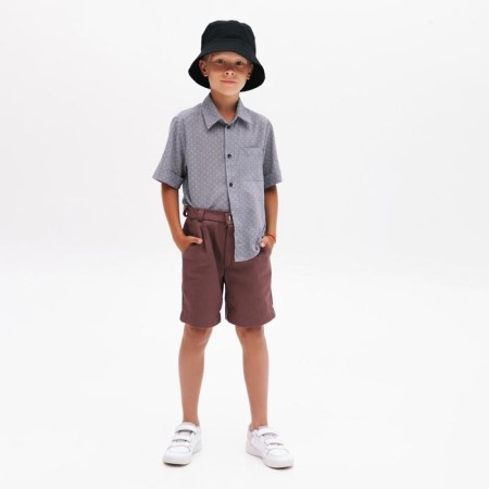 Shorts for the boy Minaku: Casual Collection Kids, chocolate color, height 152 cm