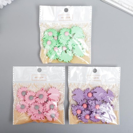 Decor for creativity Plastic "Chamomile" set 12 pcs mix 2.5x2.5 cm-3