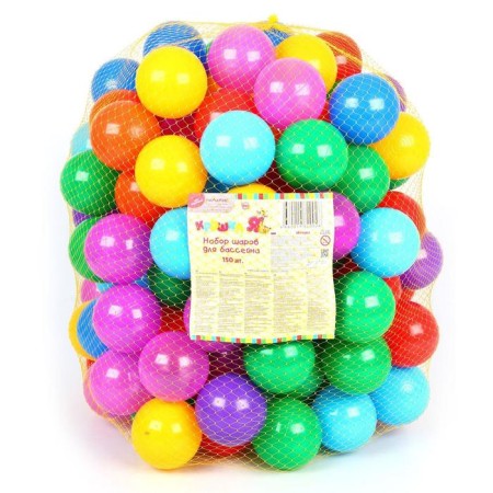 Balls for a dry pool with a pattern, ball diameter 7.5 cm, set 150 pieces, multi -colored-14