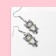 Children's earrings "chosen" kittens, gray color in silver