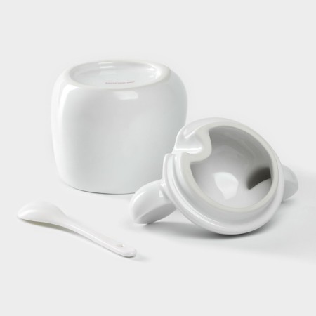 Sugar bowl ceramic shares "Mishka Otto", 400 ml, 11 × 12 × 12.5 cm, white color-5