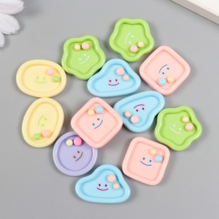 Decor for creativity plastic "Funny forms with balls" MIX 2.3x2.3 cm