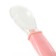 A spoon of children's silicone for feeding, pink color