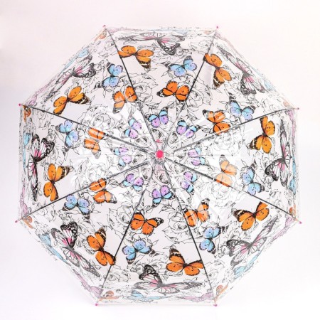 Umbrella - semi -automatic cane "butterflies", 8 knitting needles, r = 43 cm, Mix drawing-7