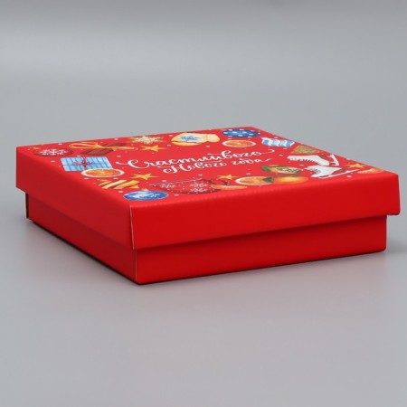 Folding box "Happy New Year", 20 x 20 x 5 cm, New Year-2