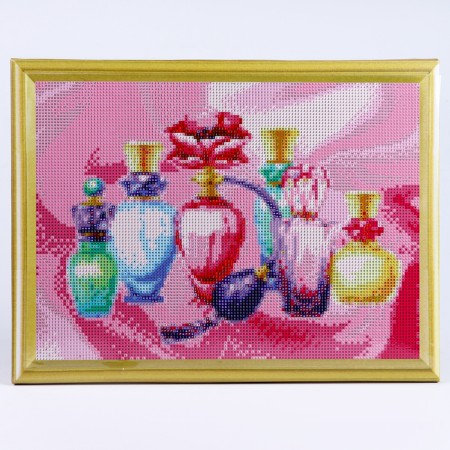 Diamond mosaic, 30 × 40 cm, complete filling, with a “beautiful perfume” subframe-1