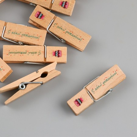 Decor for creativity Tree "clothespin - Happy Birthday!" set 10 pcs-5