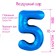 Foil ball 40 "number 5", Blue Slim color