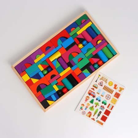 Designer "Gorodok". Set number 1, details: 6 × 3 cm, 2 × 4 cm-2