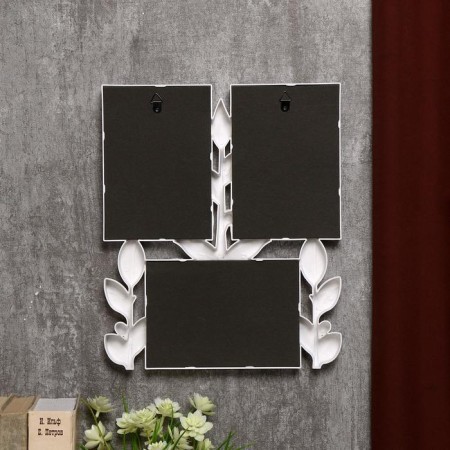Photo frame Plastic in 3 photos 10x15 cm "Rostock" white 31.5x26x2 cm-3