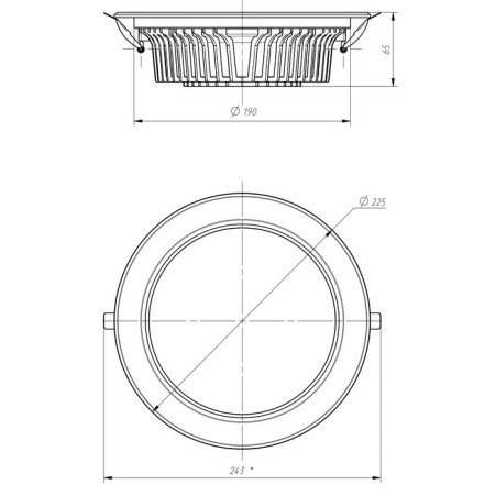 Daunlate lamp LED era SDL-1, 225x225x65 mm, IP40, 40W, 3700LM, 3000K, white-1