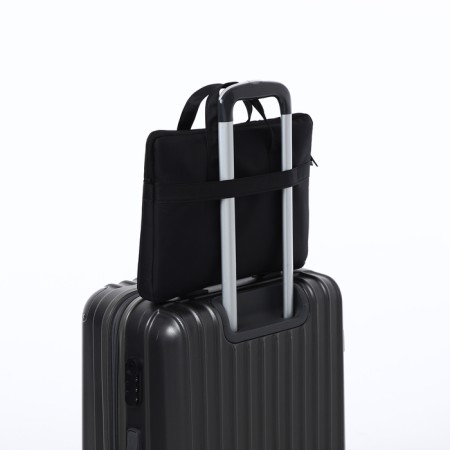 Laptop bag with a zipper, outer pocket, black color-4