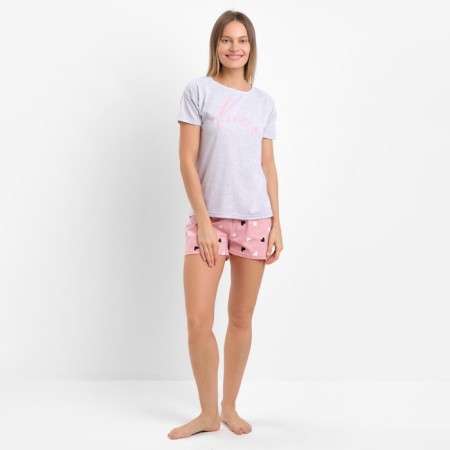 Female homemade set (T -shirt/shorts), gray color, size 44-1