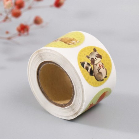 Stick Paper "Forest animals" d = 2.5 cm 252 pcs in the roll-5