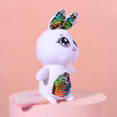 Soft toy with sequins "Bunny Mila", 26 cm x 9 cm x 15 cm-4