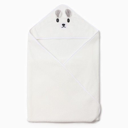 Lovelife towel "Bear", col. White, 80x80 cm, 100% PE, microfiber